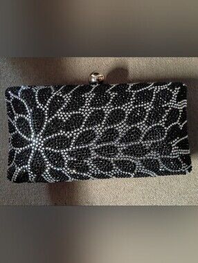 NEW!! Floral Rhinestone Box Clutch